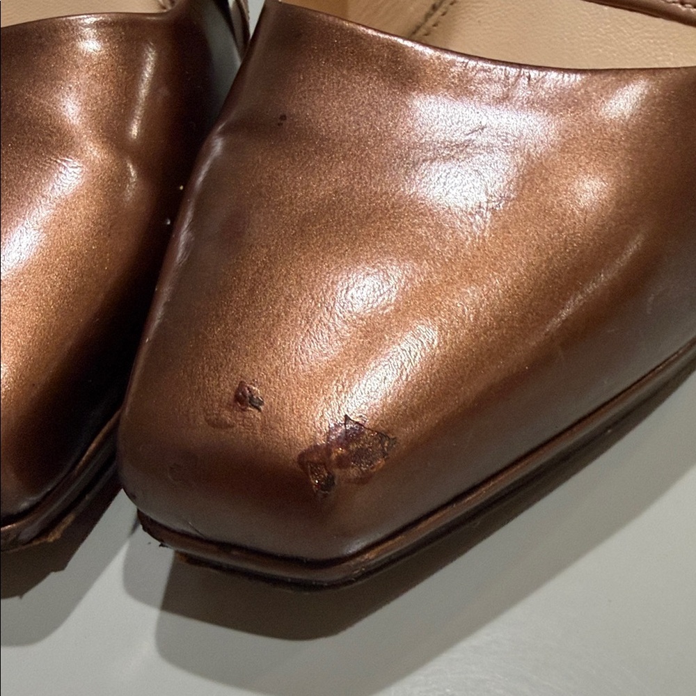 Prada Women's Metallic Brown Loafers - Picture 8 of 8
